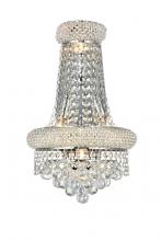 Elegant V1800W12SC/RC - Primo 4 light Chrome Wall Sconce Clear Royal Cut Crystal