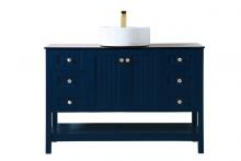 Elegant VF16248BL - 48 inch Vessel Sink Bathroom Vanity in blue