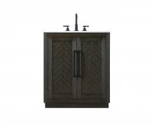 Elegant VF29030CO - Vanity Cabinet 2Dr W30"x D19"x H34" Chocolate Oak