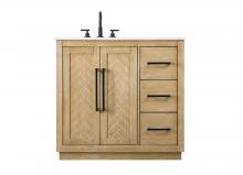 Elegant VF29036LO - Vanity Cabinet 2Dr 3Dw W36"xD21.5"xH34" Linen Oak
