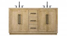 Elegant VF29060DLO - Vanity Cabinet 4Dr 3Dw W60"xD21.5"xH34" Linen Oak