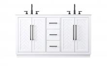 Elegant VF29060DWH - Vanity Cabinet 4Dr 3Dw W60"xD21.5"xH34" White