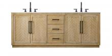 Elegant VF29084DLO - Vanity Cabinet 4Dr 3Dw W84"xD21.5"xH34" Linen Oak