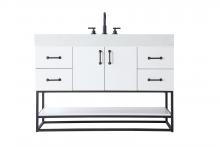 Elegant VF29248WH - Vanity Cabinet 2Dr 4Dw 48x21.5x34 White