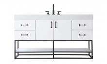Elegant VF29260WH - Vanity Cabinet 2Dr 4Dw 60x21.5x34 White
