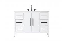 Elegant VF29348WH - Vanity Cabinet 2Dr 6Dw 48x21.5x35 White