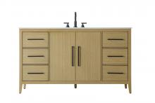 Elegant VF29360MHB - Vanity Cabinet 2Dr 6Dw 60x21.5x35 Honey Brown
