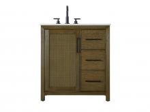 Elegant VF29532HO - Vanity Cabinet 1Dr 3Dw 32x21.5x35 Hazel Oak