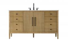 Elegant VF29660LO - Vanity Cabinet 2Dr 6Dw 60x21.5x35 Linen Oak