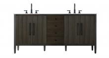 Elegant VF29672DCO - Vanity Cabinet 4Dr 3Dw 72x21.5x35 Chocolate Oak