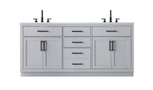 Elegant VF29772DGR - Vanity Cabinet 4Dr5Dw 72"W x 22"D x 35''H Grey