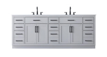 Elegant VF29784DGR - Vanity Cabinet 4Dr11Dw 84"W x 22"D x 35''H Grey