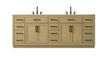 Elegant VF29784DMHB - Vanity Cabinet 4Dr11Dw 84"W x 22"D x 35''H Honey Brown