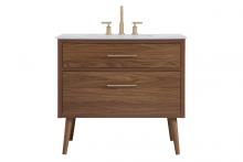 Elegant VF41036WB - 36 inch bathroom vanity in Walnut Brown