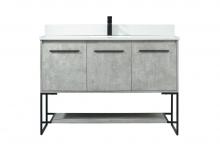 Elegant VF42548MCG-BS - 48 inch Single bathroom vanity in concrete grey with backsplash