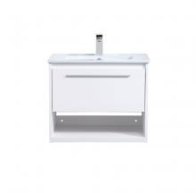 Elegant VF43024WH - 24 inch  Single Bathroom Floating Vanity in White
