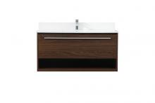 Elegant VF43540MWT-BS - 40 inch Single bathroom vanity in walnut with backsplash