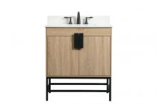 Elegant VF48830MW-BS - 30 inch Single bathroom vanity in mango wood with backsplash