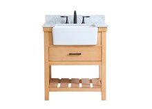 Elegant VF60130NW-BS - 30 inch Single bathroom vanity in natural wood with backsplash