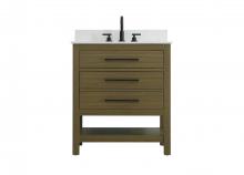 Elegant VF60530MCB-BS - Vanity Cabinet 2DW 30"W x 22"D x 34"H Chestnut Brownw/BS