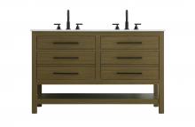 Elegant VF60554DMCB - Vanity Cabinet 4DW 54"W x 22"D x 34"H Chestnut Brown