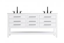 Elegant VF60572DWH - Vanity Cabinet 6Dw 72"W x 22"D x 34"H White