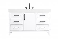Elegant VF60654WH - Vanity Cabinet 1DR 6DW 54"W x 22"D x 34"H White