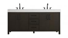 Elegant VF60672DMMB - Vanity Cabinet 4DR 3DW 72"W x 22"D x 34"H Mocha Brown