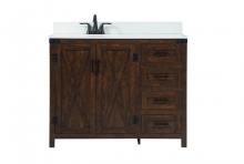 Elegant VF90242EX-BS - 42 inch Single bathroom vanity in expresso with backsplash