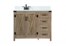 Elegant VF90242NT-BS - 42 inch Single bathroom vanity in natural oak with backsplash