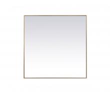 Elegant MR44848BR - Metal Frame Square Mirror 48 inch in Brass