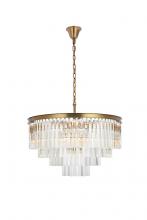 Elegant 1201D32SG/RC - Sydney 32 inch round crystal chandelier in satin gold