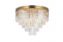 Elegant 1201F32SG/RC - Sydney 32 inch round crystal flush mount in satin gold