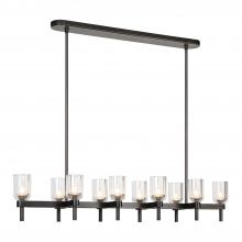 Alora Lighting LP338052UBCC - Lucian 52-in Clear Crystal/Urban Bronze 10 Lights Linear Pendant