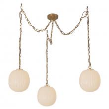 Alora Lighting MP579712BGGR - Cherise 3-Light Brushed Gold/Glossy Ribbed Opal Glass Socket Multi Pendant