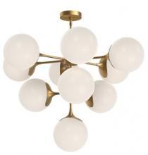 Alora Lighting CH505335AGOP - Nouveau 35-in Aged Gold/Opal Matte Glass 10 Lights Chandeliers