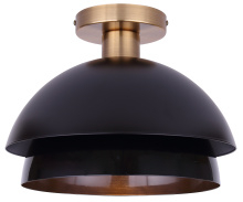Canarm ISF2264B01BKG - ANYA 1LT Semi Flush Mount Ceiling Fixture with Gold and Black Finishes