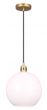 Canarm IPL1169A01GDP - MONROE 60-Watt 1 Light Gold Mid Century Modern Pendant with White Glass Shade