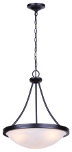 Canarm ICH4115BK - Devon 3-Light Chain Chandelier Matte Black Finish with Alabaster Shade