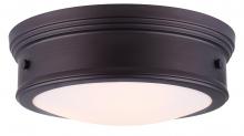 Canarm IFM624A15ORB - BOKU, IFM624A15ORB -G-, 3 Lt Flush Mount, Flat Opal Glass, 40W Type A, Easy Connect Included, 15 IN 