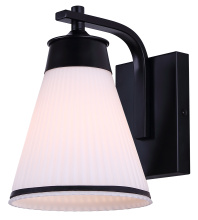 Canarm IOL765BK - BOSA 1 Lt Outdoor Down Light Matte Black Finish with Ribbed Opal Glass