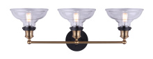 Canarm W776A03BKG - LORA Spec. W776A03BKG -G- MBK + GD Color 3 Lt Vanity Clear Glass 100W Type A