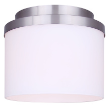 Canarm IFM1234A09BN-FO - Britton 1 Light 9-Inch Flush Mount Ceiling Light Brushed Nickel Finish with Flat Opal Glass