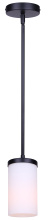 Canarm IPL1234A01BK-FO - Britton 1-Light Rod Pendant Matte Black Finish and Opal Glass