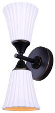 Canarm IWF2274B02BK - DRAVEN 2 Light Modern Wall Sconce White Ceramic Shade and Matte Black Finish