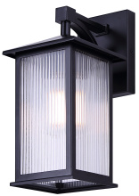 Canarm IOL766BK - FERNIE 1 Lt Outdoor Down Light Matte Black Finish with Clear Ribbed Glass Panels
