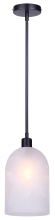 Canarm IPL2260B01BK7 - Marek 1-Light Mini Pendant Matte Black Finish with Alabaster Glass Shade