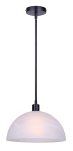 Canarm IPL2260B01BK13 - Marek 1-Light Rod Pendant Matte Black Finish with 13-Inch Alabaster Glass Shade