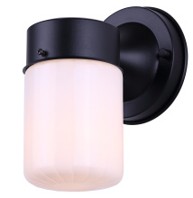 Canarm IOL771BK - JUDE 1 Lt Matte Black Outdoor Down Light Opal Strip Glass 60W Type A