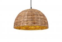 Canarm IPL2082B01NA - KAIA 40-Watt 1 Light Corded Pendant with Natural Seagrass Shade